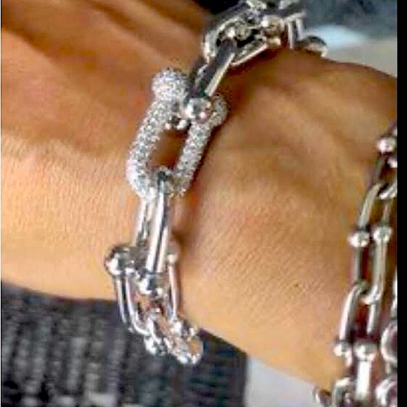 HardWare Link Large with Zirconia Link Bracelet - Picture 1 of 4